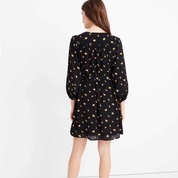 Madewell Tie-Waist Mini Dress in French Daisies SMALL - Picture 3 of 9